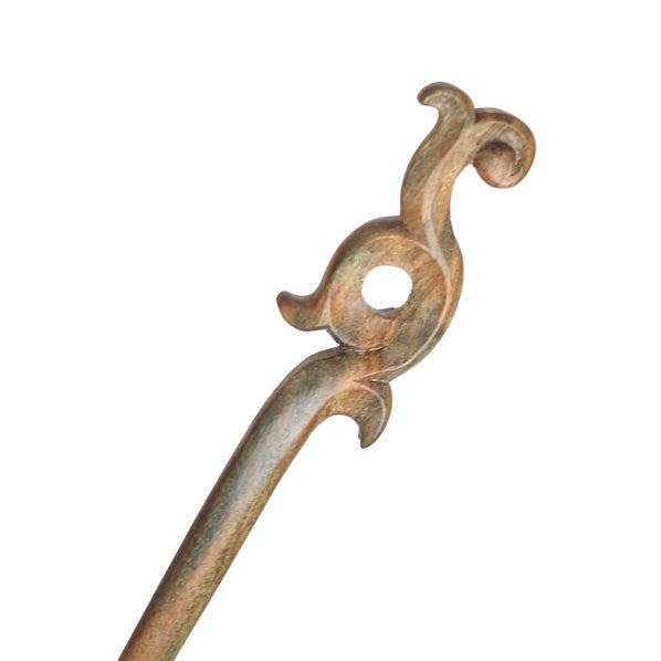 CrystalMood Handmade Carved Wood Hair Stick Chinese Ruyi 6.75" Lignum-vitae