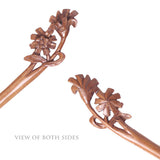 CrystalMood Handmade Carved Wood Hair Stick Daisy 7.1" Lignum-vitae