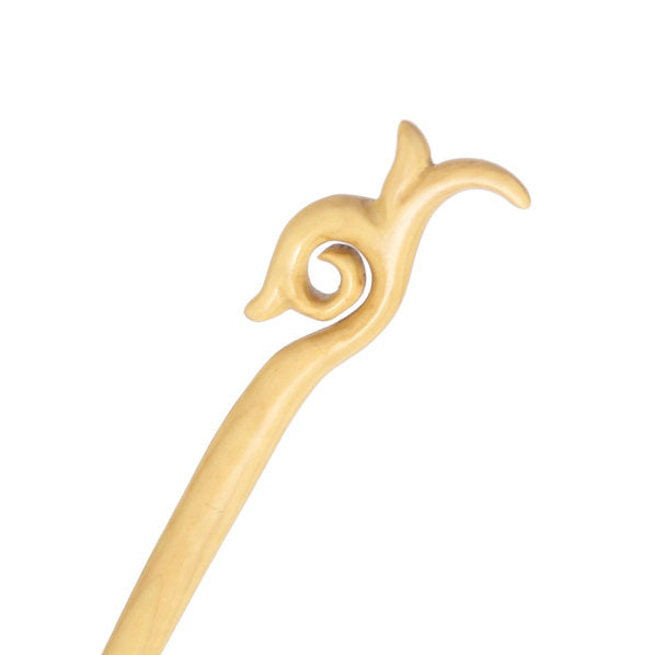 CrystalMood Handmade Carved Wood Hair Stick Spiral 7.25" Ebony
