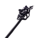CrystalMood Handmade Carved Wood Hair Stick Begonia