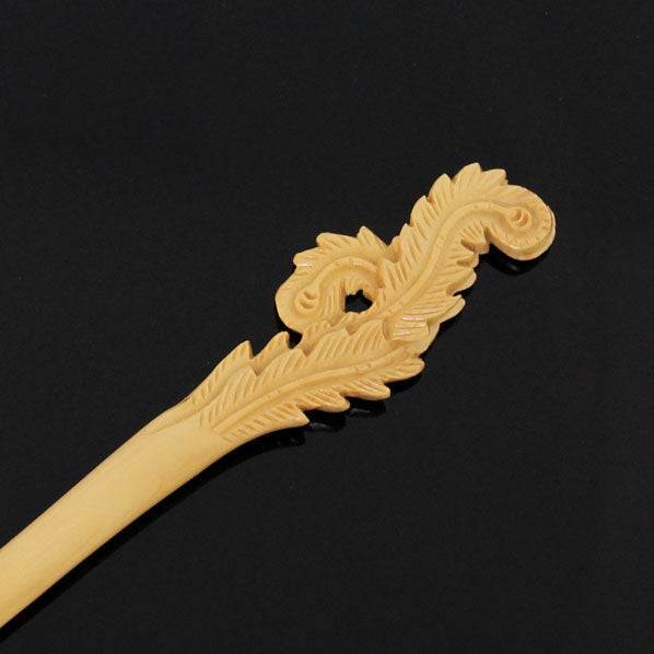 CrystalMood Handmade Carved Hair Stick Phoenix Plumes