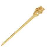 CrystalMood Handmade Carved Wood Hair Stick Begonia