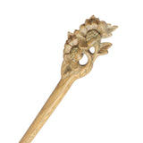 CrystalMood Handmade Carved Wood Hair Stick Begonia