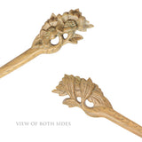 CrystalMood Handmade Carved Wood Hair Stick Begonia