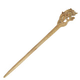 CrystalMood Handmade Carved Wood Hair Stick Begonia