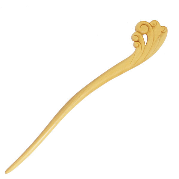Crystalmood Handmade Carved Wood Hair Stick Waves