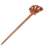 CrystalMood Handmade Carved Wood Fan Hair Stick 6.25" Boxwood