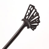 CrystalMood Handmade Carved Wood Fan Hair Stick