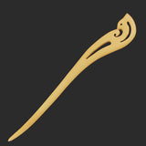 CrystalMood Handmade Carved Wood Hair Stick Phoenix 6.5" Peachwood