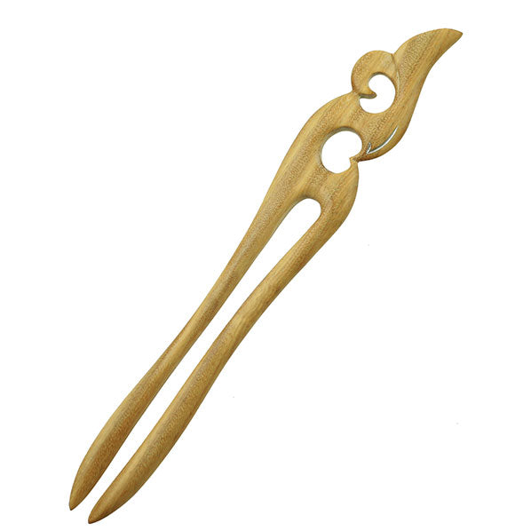 CrystalMood Handmade 2-Prong Wood Hair Stick Allure Ebony