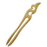 CrystalMood Handmade 2-Prong Wood Hair Stick Allure Ebony