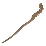 CrystalMood Handmade Carved Wood Hair Stick Plume 7.2" Ebony