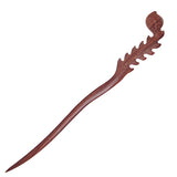 CrystalMood Handmade Carved Wood Hair Stick Plume 7.2" Lignum-vitae