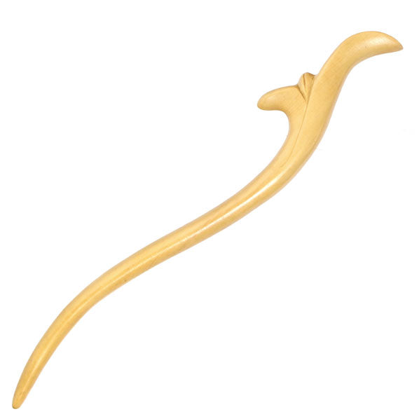 Crystalmood Handmade Peachwood Carved Hair Stick Sprouts 6.5 Inches