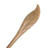 CrystalMood Handmade Carved Wood Hair Stick Leaf 7.25" Lignum-vitae