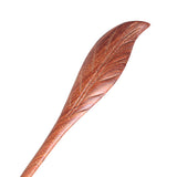 CrystalMood Handmade Carved Wood Hair Stick Leaf