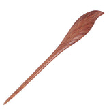 CrystalMood Handmade Carved Wood Hair Stick Leaf