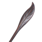 CrystalMood Handmade Carved Wood Hair Stick Leaf