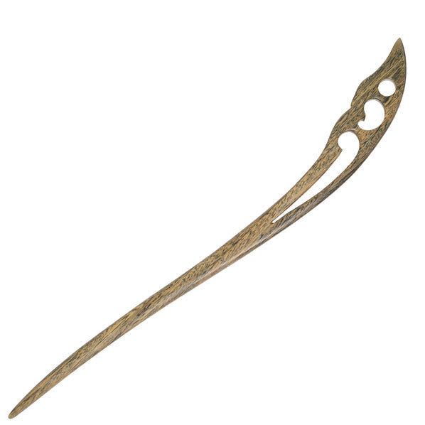 CrystalMood Handmade Carved Wood Hair Stick Invite 7.25" Ebony
