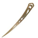 CrystalMood Handmade Carved Wood Curved Hair Stick