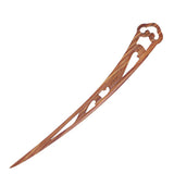 CrystalMood Handmade Carved Wood Curved Hair Stick