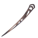 CrystalMood Handmade Carved Wood Curved Hair Stick