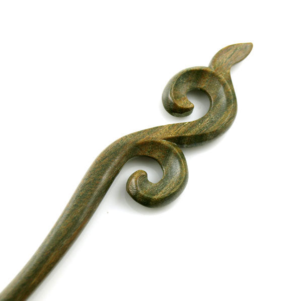 CrystalMood Handmade Carved Wood Hair Stick Lace