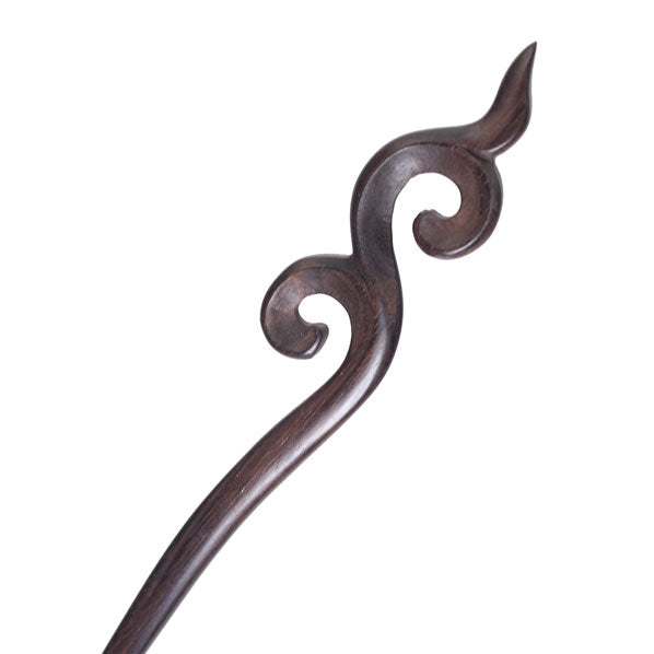 CrystalMood Handmade Carved Wood Hair Stick Lace 7.5" Lignum-vitae