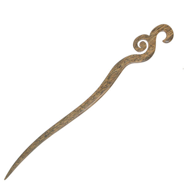 CrystalMood Handmade Carved Wood Hair Stick Spiral