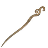 CrystalMood Handmade Carved Wood Hair Stick Spiral