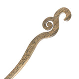 CrystalMood Handmade Carved Wood Hair Stick Spiral
