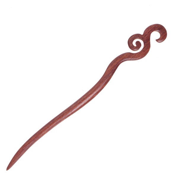 CrystalMood Handmade Carved Wood Hair Stick Spiral