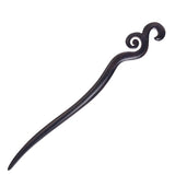 CrystalMood Handmade Carved Wood Hair Stick Spiral 7.25" Ebony