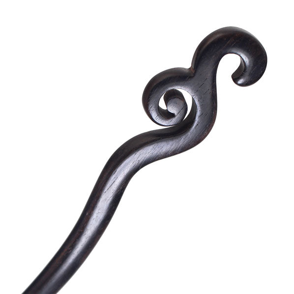 CrystalMood Handmade Carved Wood Hair Stick Spiral Rosewood