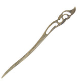 CrystalMood Handmade Carved Wood Hair Stick Brocade