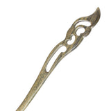 CrystalMood Handmade Carved Wood Hair Stick Brocade 7.2" Ebony