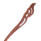 CrystalMood Handmade Carved Wood Hair Stick Brocade