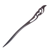 CrystalMood Handmade Carved Wood Hair Stick Brocade