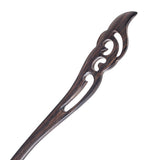 CrystalMood Handmade Carved Wood Hair Stick Brocade