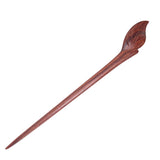 CrystalMood Handmade Carved Wood Hair Stick Leaf