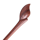CrystalMood Handmade Carved Wood Hair Stick Leaf