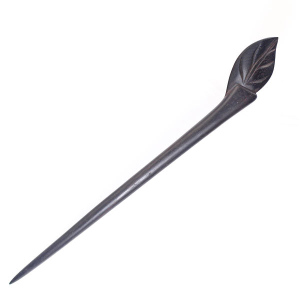 CrystalMood Handmade Carved Wood Hair Stick Leaf Rosewood