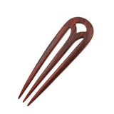 CrystalMood Handmade Carved 3-Prong Wood Hair Stick