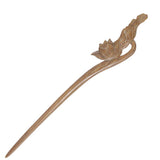 CrystalMood Handmade Carved Wood Hair Stick Lotus