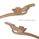 CrystalMood Handmade Carved Wood Hair Stick Lotus