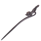 CrystalMood Handmade Carved Wood Hair Stick Lotus