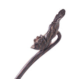 CrystalMood Handmade Carved Wood Hair Stick Lotus