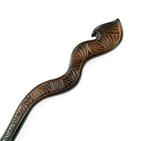CrystalMood Handmade Carved Wood Hair Stick Brook 7.1" Lignum-vitae