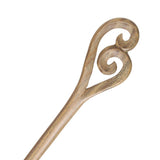 CrystalMood Handmade Carved Wood Hair Stick Laced Heart