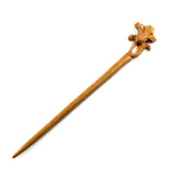 CrystalMood Handmade Carved Wood Hair Stick Morning Glory